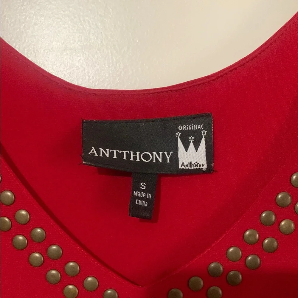 Antthony Red Cold Shoulder Top (S) - Picture 2 of 10